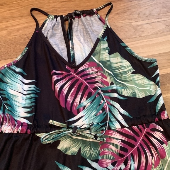 Huskary Tropical Floral Tie Cinched Waist Halter Maxi Dress Women’s S - Picture 4 of 15